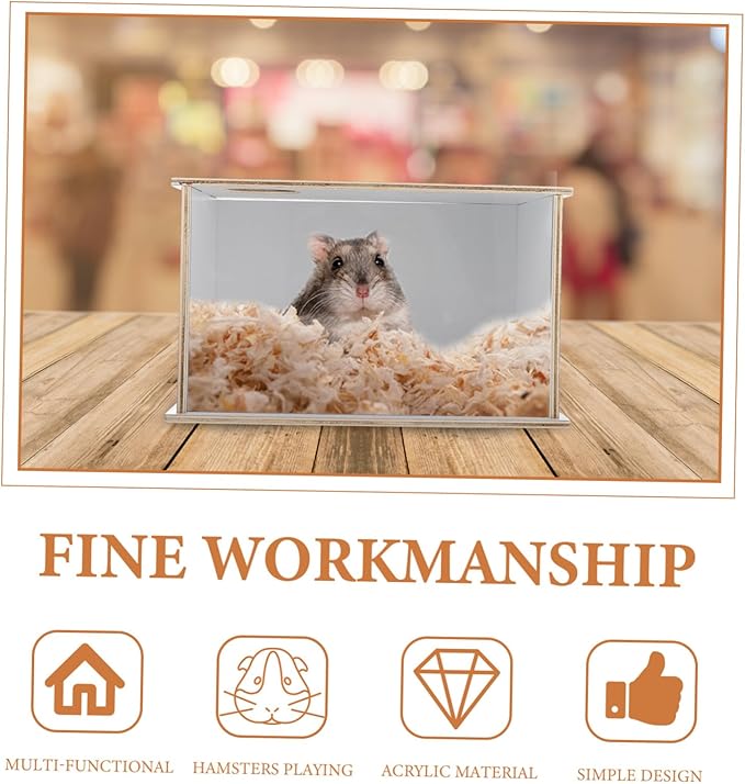 Wooden Hamster Sand Bath Box Multi-Function Pet Bathtub for Chinchillas Animals Easy to Design for Bathing Toilet Use Fresh Tidy Space