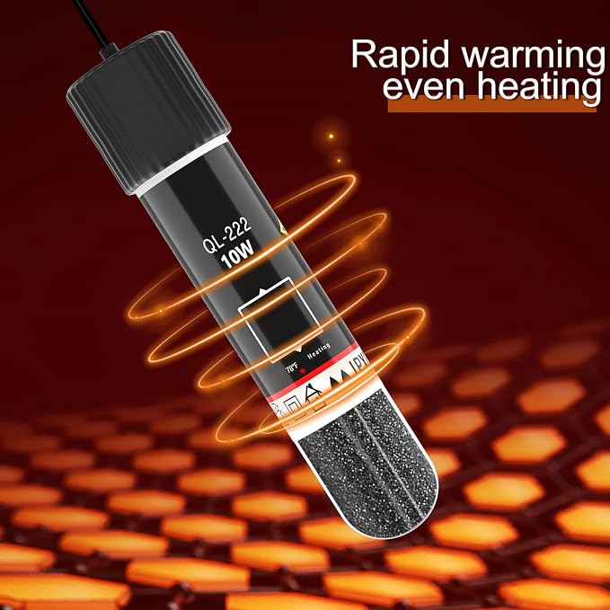 Small Aquarium Heater,10W Betta Heater Super Mini Aquarium Heater,Submersible Fish Tank Heater USB Powered Constant Temperature 78℉(26℃) Used for 1-2 Gallon