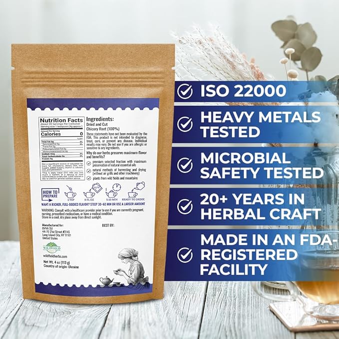4 oz. Tea Chicory Root Tea Herbal (Cichorium Intybus) - 113g Сhickory Root Herb Achicoria