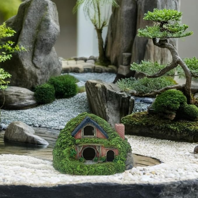 Toddmomy Small Resin Aquarium House Cave Fish Hideout Ornament | Roman Column Ruins Design, Emerald Castle Charm, Secure Refuge Hiding and Swimming Spaces, Easy Installation