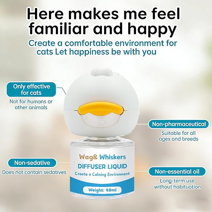 Cat Calming Diffuser, Cat Pheromones Calming Diffuser, Cat Calming Spray, Stress Relief and Anxiety Relief for All Cats, Soothe Your Pet's Emotions, 3-in-1 Kit for Cats (2pc)