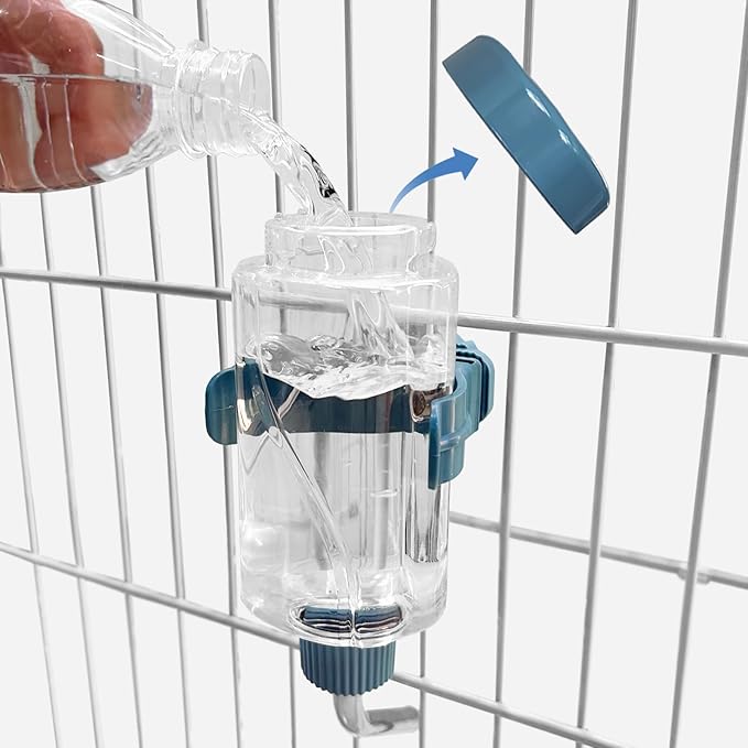 LOS ANDES 12oz No-Drip Water Bottle/Feeder for Guinea Pigs/Hamsters/Bunnies/Ferrets/Squirrel/Hedgehog/Other Small Pets, Cage Water Dispenser for Small Dogs/Cats, 355ml, Orange