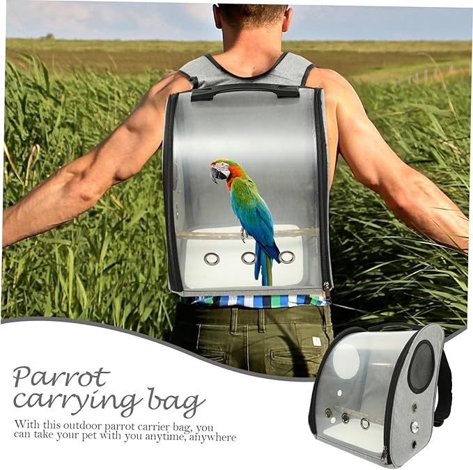 Parrot Carrier Bag Breathable Design Outdoor Bird Backpack for Travel Convenient Bird Perch and Comfortable Shoulder Straps for Hiking and Outings