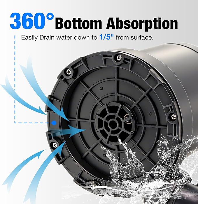 MEDAS Portable Sump Pump for Swimming Pool, Garden Pond, Basement Water Removal with 10ft Power Cord 1HP 4950GPH