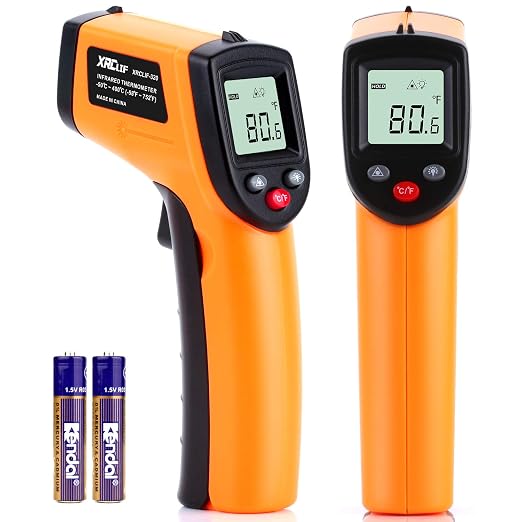 Digital Infrared Thermometer Tool Gun with Adjustable Emissivity Non-Contact Laser Temperature Gun with Max/Min Measure for Kitchen Cooking Industry Automobile -58°F ~ 752°F