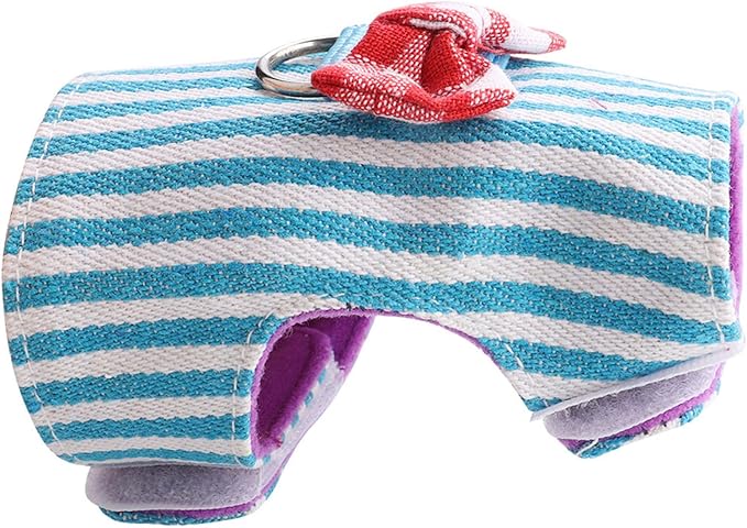 GOTOTOP 2PCs Small Pet Harness with Bowknot and Bell Decor, No Pulling Comfort Padded Vest Guinea Pig Harness and Leash Set for Ferret, Rats, Iguana, Hamster
