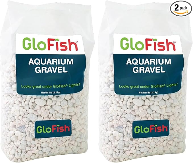 GloFish Aquarium Gravel 5 Pounds, White, Complements GloFish Tanks (29022) (Pack of 2)