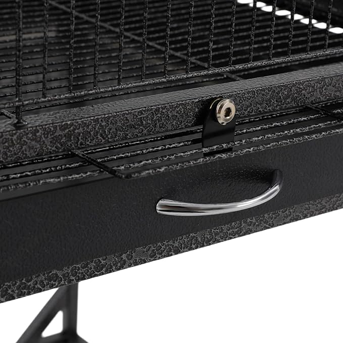 53.5 Inch Iron Bird Cage, Large Parakeet Cages with Play Open Top and Rolling Stand, Bird House with Detachable Stand and Pull-Out Tray for Cockatiels, Parrots, Lovebirds, Canaries (Black, Style A)