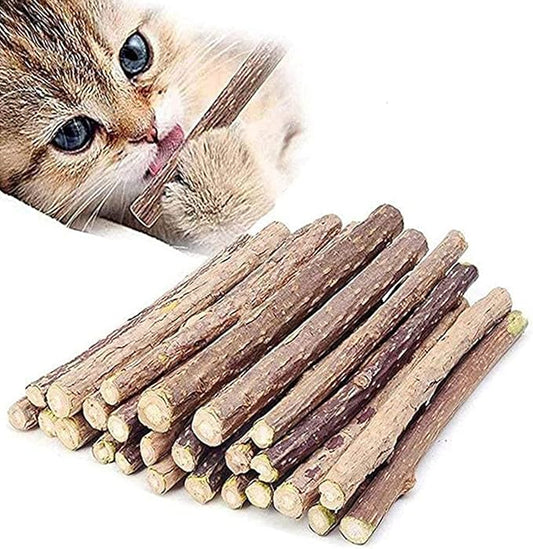 10 PCS Catnip Sticks Organic Cat Chew Toys Natural Plant Matatabi Silvervine Chew Sticks Teeth Cleaning Chew Toy Kitten Kitty