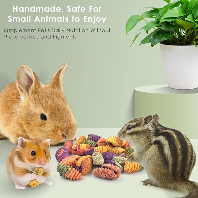 ERKOON Chinchilla Treats, Chew Toys for Teeth for Rabbit Guinea Pig Gerbil Rat Dwarf Hamster(Small Size)