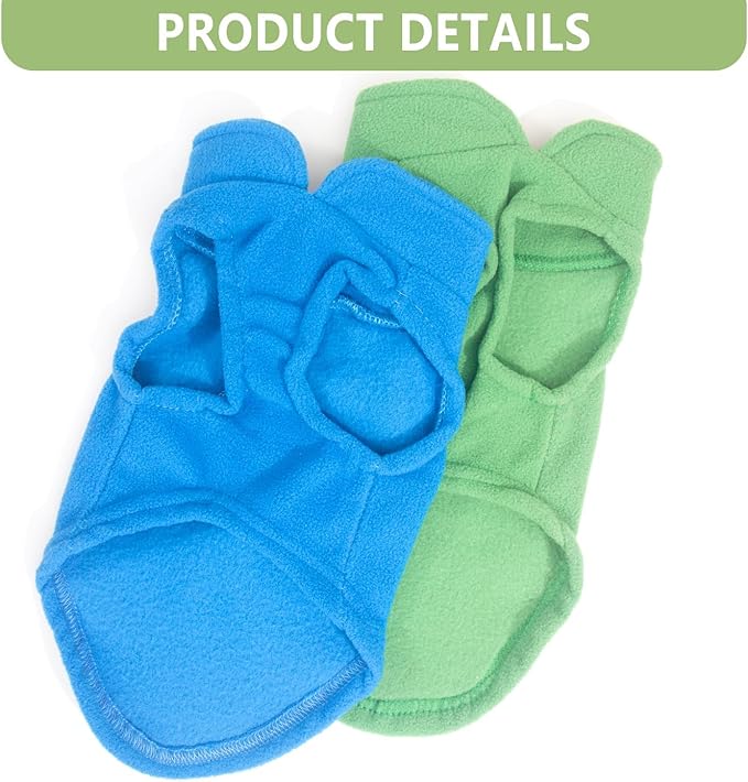 2 Pack XXL Dog Sweater, Dog Sweater for Medium Large Dogs Winter Warm Pet Sweater Thick Clothes Coat Fleece Dog Sweaters with Leash Ring for French Bulldog, Dachshund (Blue,Green, XX-Large)