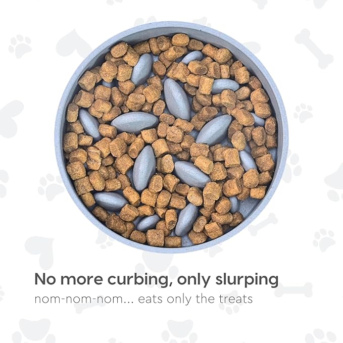 Slow Feeder for Dogs|Dog Bowl Small|400 Ml|Pet Bowl Made with Rice Husk and Bamboo Fibers|Dog Food Bowl|