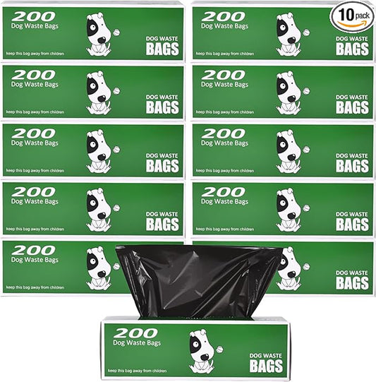 The Original Poop Bags® Dog Poop Bags Rolls – Commercial Bulk Recycled Poop Bags for Dogs, Heavy-Duty Waste Bag Refills, Black, 2,000 Count