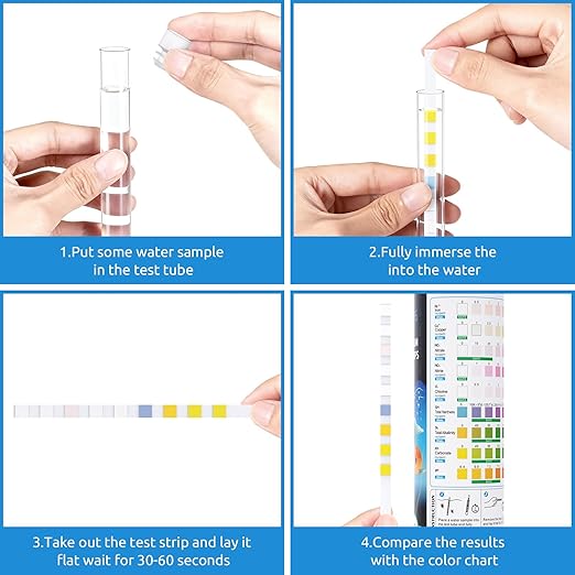 SEAOURA 9-in-1 Aquarium Test Kit for Fish Tanks - 135 Strips Water Testing Strips for Aquariums & Ponds Accurate Testing Iron，Copper，Nitrate，Nitrite，Chlorine，Hardness，Alkalinity，Carbonate，pH