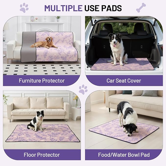 Washable Dog Pee Pads - Absorbent Reusable Puppy Training Pads, Waterproof Leak - Proof & Non - Slip for Crate Whelping Potty Training 36x41 (Pack of 2)