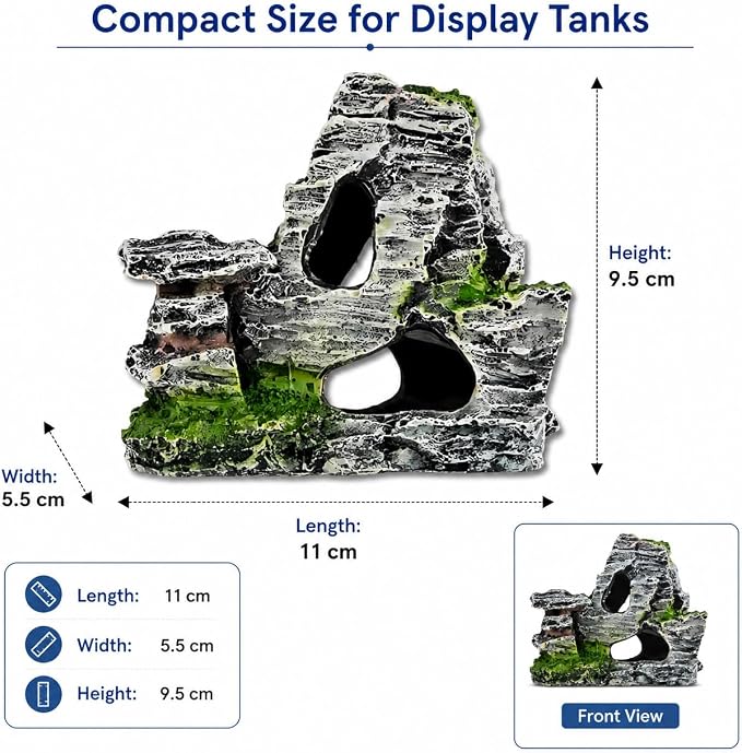 Artificial Moss Rock Cave Aquarium Decor, Fish Tank Hideout, Mountain Terrain Ornament