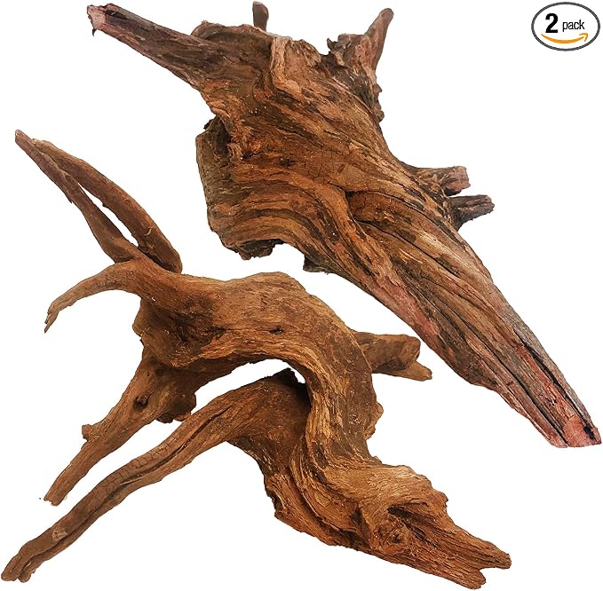 kathson Natural Large Aquarium Driftwood Decoration Branches Reptiles Terrarium Ornament Wood Fish Tank Habitat Decor Assorted Sizes Wood 2 PCS (10"-14")