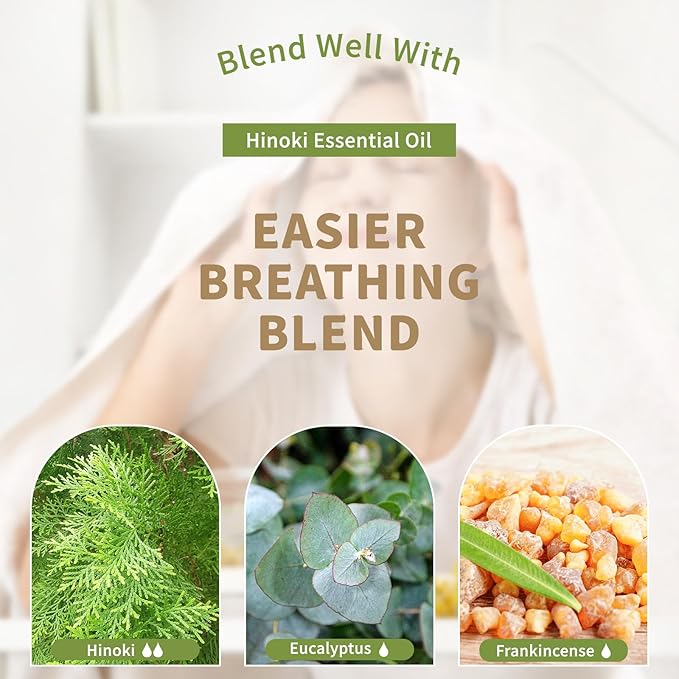 EUQEE Hinoki Essential Oil 118ml/4Fl Oz Pure Japanese Hinoki Oil Premium Natural Wood Scent Aromatherapy Oil with Glass Dropper for Meditation, Skincare, Diffuser, DIY Soap, Home Spa