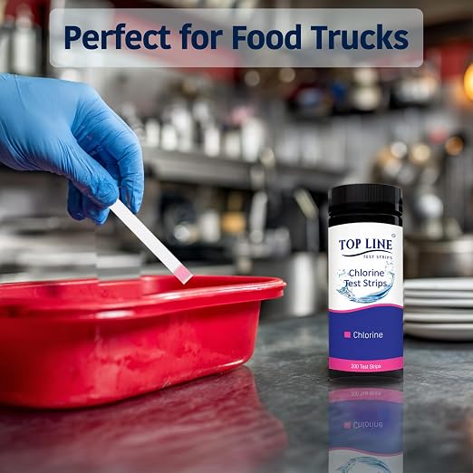200 Chlorine Test Strips for Food Service 0-500 ppm (Value Pack) - Bleach Sanitizer Test Strips Food Service - Sanitizer Testing Strip - Chlorine Tester - Restaurant Supplies (Pack of 2)