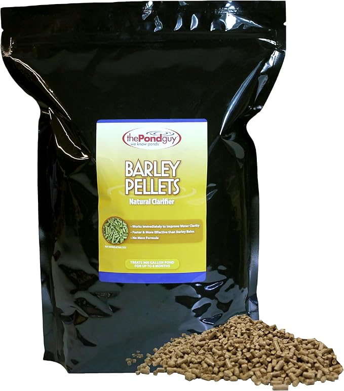 The Pond Guy Barley Straw Pellets Natural Clarifier for Water Gardens & Fountains, Treatment for Cloudy Ponds, Koi Fish, Plant & Pet Safe, 6 lbs