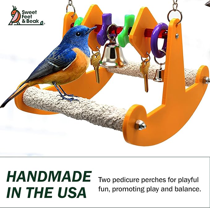 Sweet Feet and Beak Tweeter Totter - Perfect Cage Toy Stimulates Visual and Physical Activity - Safe, Non-Toxic, Cage Accessories for Small Birds