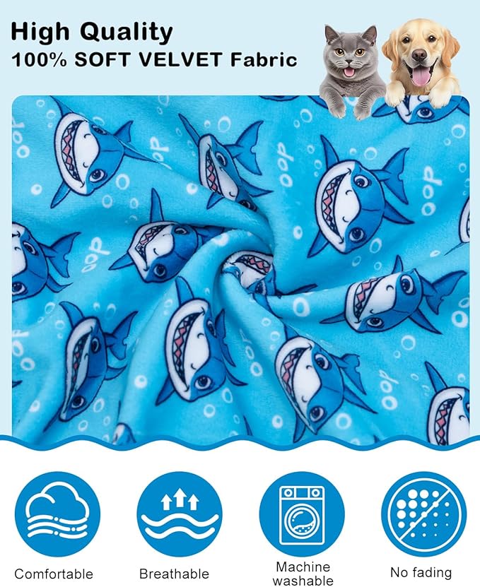 CuteBone Shark Costume Dog Pajamas, Stretchy Spandex Crystal Velvet Sleepwear Coat for Small Dogs, Soft & Warm Pet Outfit Clothes for Cold Weather, Cozy Pullover Design COSP07-3XL