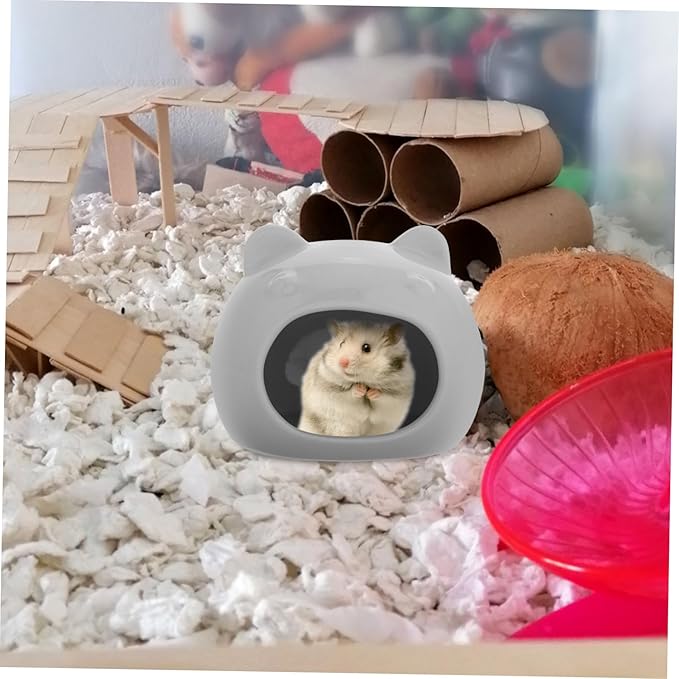 balacoo Tiny House for Hamsters Porcelain Nest Hideaway for Small Pets Decorative Cage Decor