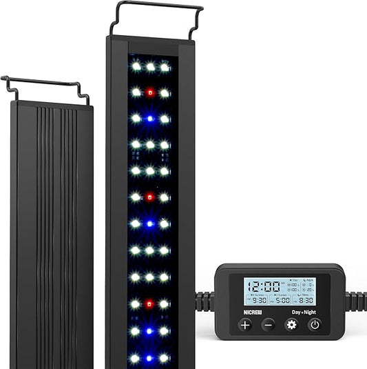 NICREW C10 Plants LED Aquarium Light, 36-48 in, 27 Watts, Full Spectrum Fish Tank Light with Timer, Day and Night Cycle, Brightness Adjustable