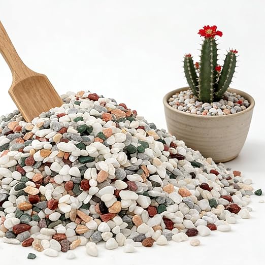 1/8 Inch Natural Aquarium Gravel, Small Pebbles for Fish Tank, Indoor Plants & Succulents, Mixed Color Mini River Rocks for Drainage, Terrarium, Top Dressing & Vase Filler, 12 lb