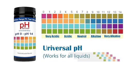 pH Test Strips 0-14 100pcs Universal PH Test Strips, pH Strips for Urine and Saliva Testing, Litmus Paper PH Test Strips for Liquid Testing, Water, Labs, Aquariums, Gyms, Pools, Quick to Test