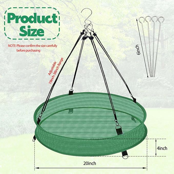 Bird Seed Catcher Tray for Hanging Bird Feeder Platform, 20 inches Birdseed Hoop for Hummingbird Feeders Bee Feeder Outdoor Garden Hanging Tray (Upgraded Against Strong Winds) (1PC)