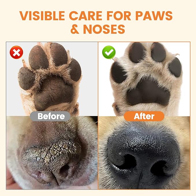 Dog Paw Balm for Dogs & Cats – Natural Paw Care with Avocado Butter & Plant Oils, Soother for Dry, Cracked Pads, Pet Paw Care Cream Dog Nose Balm, 2 oz