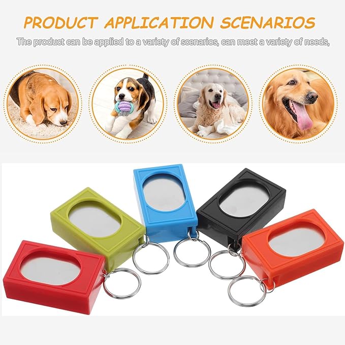 2pcs Portable Square Box Training Clicker Puppy Clicker Trainer for Dogs Cats Birds Lizards Fish Aid for Indoor Use (Black+Red)