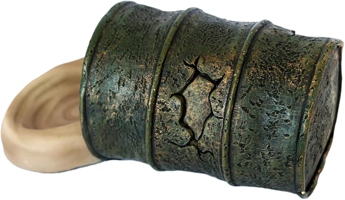 Resin Cave Habitat Hidden for Reptile and Amphibians.Terrarium Decor, Retro Bucket Design,Reptile Hide Cave with Dish,Perfect for Bearded Dragons,Lizards,Snakes,Turtles,Geckos,Tortoises,Small Animals