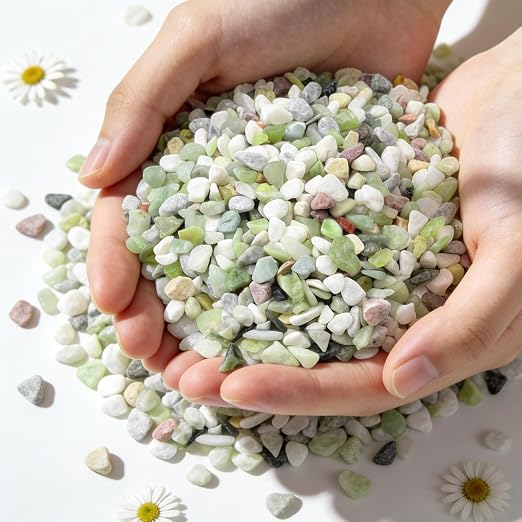 3/8 Inch Mixed Color Polished Landscape Decorative Stone, 6Lb | Mixed Color Matching, High Hardness and Wear Resistance, Easy to Clean, Soft and High-End Color