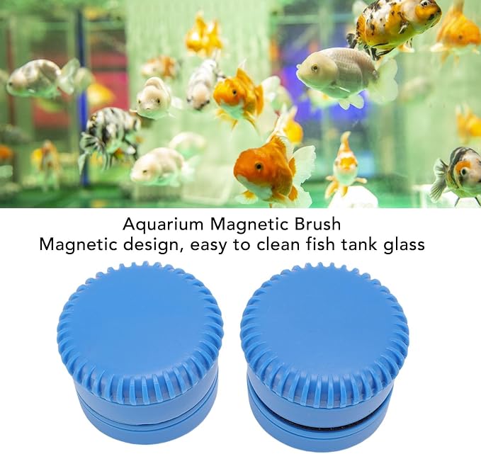 Pssopp 2Pcs Magnet Algaes Scraper, No Scratch Magnetic Fish Glass Cleaner Mini Scrubber Tool for Aquarium Glass Accessories