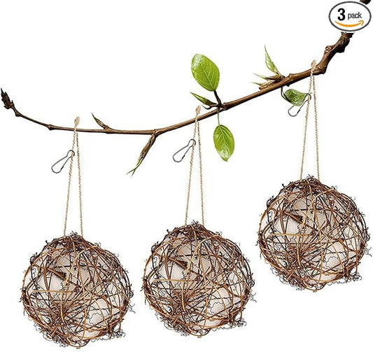 3PCS Globe Hummingbird Nesting Material Holder, Set of 3, Bird Lover Gift, Indoor Outdoor Garden Decor