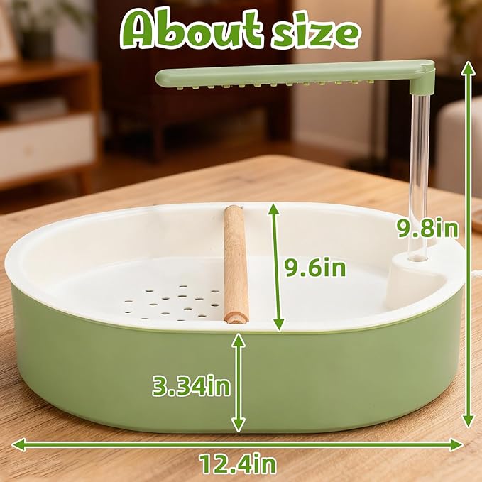 Parrot Shower for Cage, Automatic Parakeet Bird Bath with Circulating Water, USB Charging Quiet Pump Detachable Bathtub, for Small & Medium Birds Budgie, Cockatiel, Lovebird, Conure, Parrotlet, Quaker