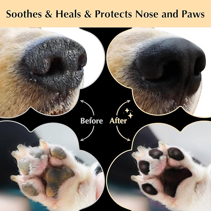 All-Natural Dog Paw Balm for Dogs & Cats | 3 Pack Dog Nose Balm for Dry Nose | Snout Soother for Dogs | Dry Cracked Dog Nose Moisturizer | Dog Nose Butter Dogs Need (1.23oz *3)