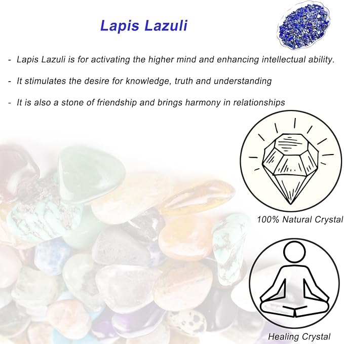 Erliway Lapis Lazuli Crystal Chips Bulk for Vase Filler Craft, 0.5 lb 7-9mm | Natural Crushed Crystal Stone for Spell Jar, Aquarium Gravel, Reiki Healing Meditation, Jewelry Making, Resin Art, Home Décor