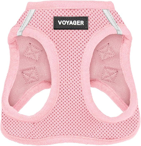 Best Pet Supplies Voyager Step-in Air Harness - All Weather Mesh, Reflective, No Pull Harness for Dogs, Cats - Secure with Hook & Loop Fastener, Buckle, Double D-Rings - Pink, XS