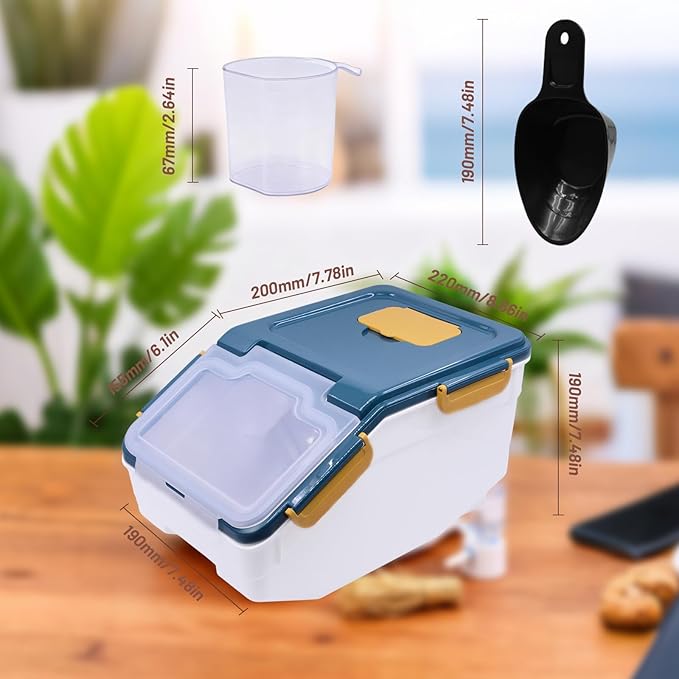 Extra Large Chinchilla Sand Bath Container Kit Plastic Dust Bath House Hamster Shower Room for Hedgehog Guinea Pig Squirrel Small Animals(Blue)