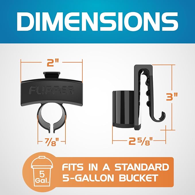 Flipper Bucket Buddy Aquarium Bucket Organizer, Hose Holder Clip for 5 Gallon Buckets, Fish Tank Water Change Caddy for Siphon Hose, Scraper, Net, and Cleaning Tools