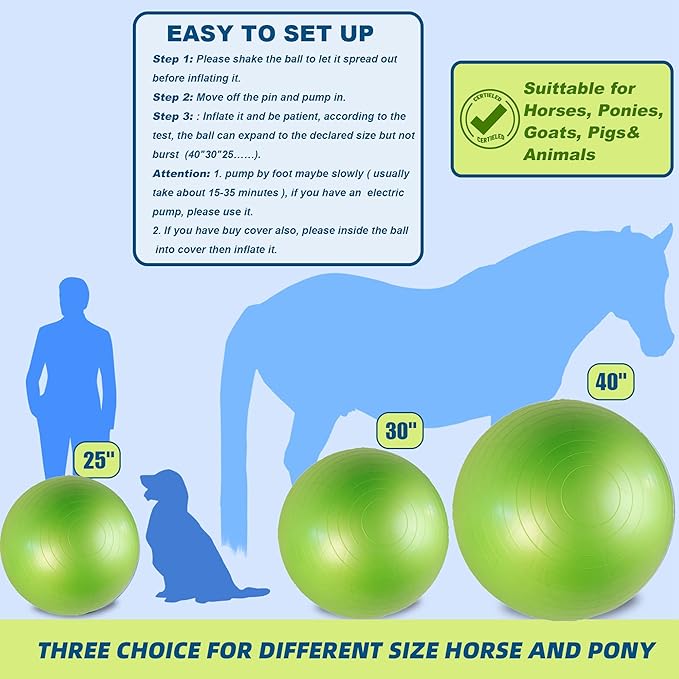 Horse Ball 40inch - Extra Large Toy for Adult Horses, Ideal for Pasture & Indoor Stall Boredom Relief