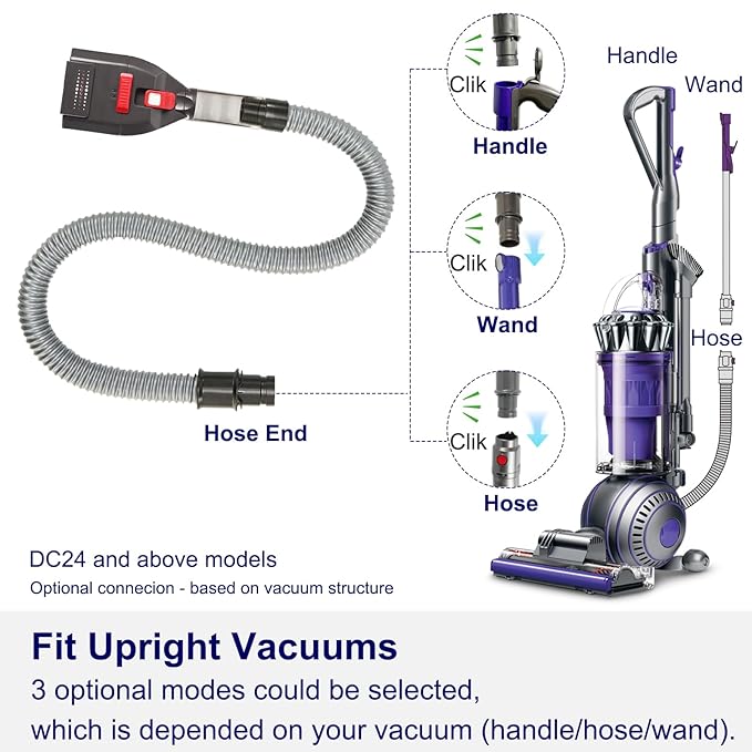 Dog Hair Vacuum Attachment for Dyson Vacuums, Pet Grooming Tool with Extension Hose and Adapter, Compatible with V6 V7 V8 V10 V11 V12 V15 Gen5 Animal Ball Upright Canister Cordless Stick Models