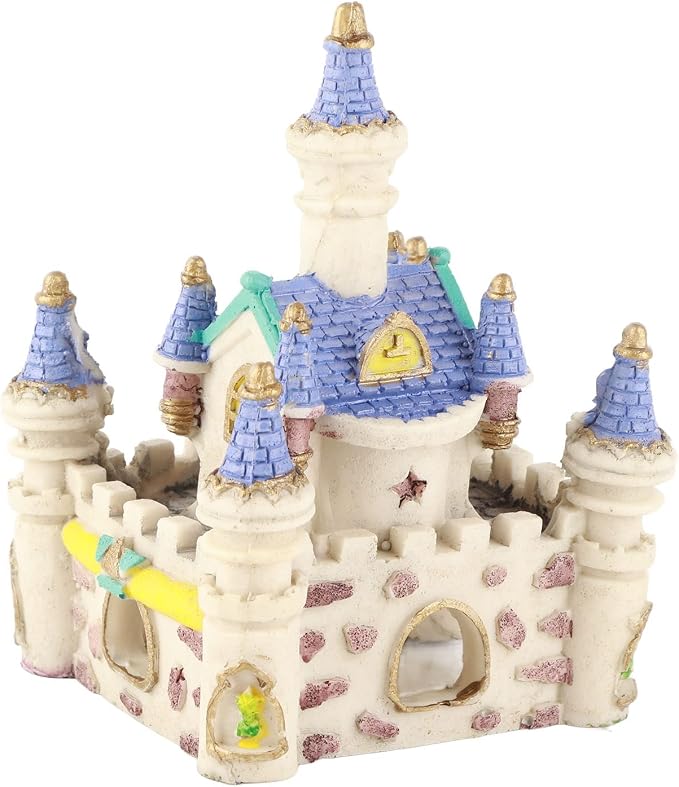 Aquarium Resin Castle Decoration, High Simulation Roman Castle Ornament for Fish Tank, Lifelike Aquatic Hideout with Safe Non - Resin for Freshwater and Saltwater