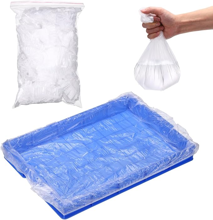 Disposable Bird Cage Liners, Clear Plastic Cage Liners for 15x10 Inch Pallets Tray Universal Elastic Film, (30 Pcs), Intended for Parakeet/Cockatiels/Rabbit/Guinea Pig