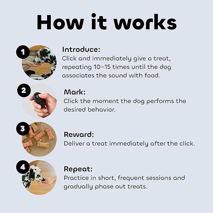 Dog Training Clicker - Essential Clickers for Obedience Training, Positive Reinforcement for Puppies and Adult Dogs - For Owners and Professional Trainers - Safe for Pets - Two Pack