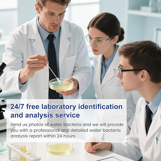 Bacteria Water Test Kit - 12 Tests Detects 50 Different Species of Coliform Bacteria, E.coli & All Bacteria | Home Test Kit for Well, Tap, Pool, Hot Tub & City Water | with Free Lab Analysis