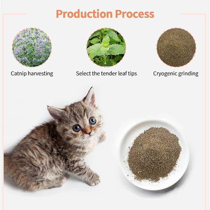 Premium Catnip for Cats & Kittens – Cold-Processed, High Potency Nepetalactone, 100% Pure Organic Leaf-Only Catnip for Toys, Scratchers, Refills, Stimulates Play & Protects Furniture - 15g